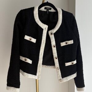 Aqua Women's Black and Cream Blazer